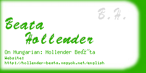 beata hollender business card